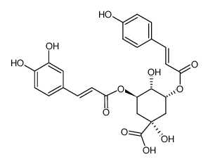 3-O-caffeoyl-5-O-p-coumaroylquinic acid结构式