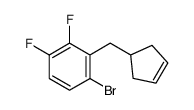 1-bromo-2-(cyclopent-3-en-1-ylmethyl)-3,4-difluorobenzene结构式