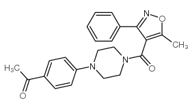 1-[4-[4-(5-methyl-3-phenyl-1,2-oxazole-4-carbonyl)piperazin-1-yl]phenyl]ethanone Structure