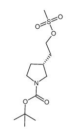 tert-butyl (R)-3-(2-(methylsulfonyloxy)ethyl)pyrrolidine-1-carboxylate结构式