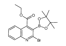 2-bromo-3-(4,4,5,5-tetramethyl-[1,3,2]dioxaborolan-2-yl)-quinoline-4-carboxylic acid ethyl ester结构式