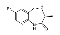 (S)-7-bromo-3-methyl-4,5-dihydro-1H-pyrido[2,3-e][1,4]diazepin-2(3H)-one结构式