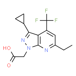 2-[3-Cyclopropyl-6-ethyl-4-(trifluoromethyl)pyrazolo[3,4-b]pyridin-1-yl]acetic acid Structure