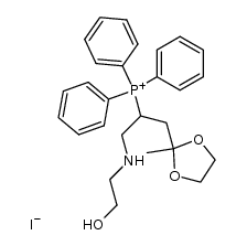 iodure d'ethylenedioxy-2,2 (hydroxy-2' ethylamino)-5 pentyl-4 triphenylphosphonium结构式