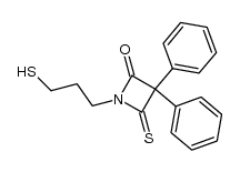 3,3-diphenyl-1-(3'-mercaptopropyl)-2-thioxoacetidin-4-one Structure