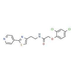 2-(2,4-dichlorophenoxy)-N-{2-[2-(pyridin-4-yl)-1,3-thiazol-4-yl]ethyl}acetamide Structure