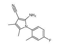 2-Amino-1-(4-fluoro-2-methylphenyl)-4,5-dimethyl-1H-pyrrole-3-car bonitrile结构式