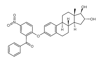 16α,17β-Dihydroxy-Δ1.3.5(10)-oestratrien-3-[4-nitro-2-benzoyl-phenylaether]结构式