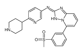 5-(3-methylsulfonylphenyl)-N-(6-piperidin-4-ylpyridin-3-yl)-[1,2,4]triazolo[1,5-a]pyridin-2-amine结构式