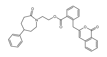 2-(2-oxo-5-phenylazepan-1-yl)ethyl-2-((1-oxo-1H-isochromen-3-yl)methyl)benzoate结构式