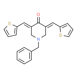 1-BENZYL-3,5-BIS(2-THIENYLMETHYLENE)TETRAHYDRO-4(1H)-PYRIDINONE结构式