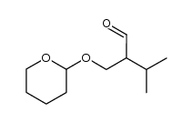 3-methyl-2-(((tetrahydro-2H-pyran-2-yl)oxy)methyl)butanal结构式