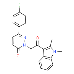 6-(4-chlorophenyl)-2-[2-(1,2-dimethyl-1H-indol-3-yl)-2-oxoethyl]pyridazin-3(2H)-one结构式