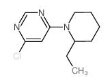 4-Chloro-6-(2-ethyl-1-piperidinyl)pyrimidine Structure