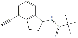 N-((S)-4-cyano-2,3-dihydro-1H-inden-1-yl)-2-methylpropane-2-sulfinamide结构式