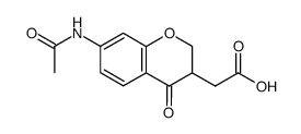 2-(7-acetamido-4-oxochroman-3-yl)acetic acid结构式