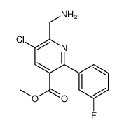 methyl 6-(aminomethyl)-5-chloro-2-(3-fluorophenyl)pyridine-3-carboxylate结构式