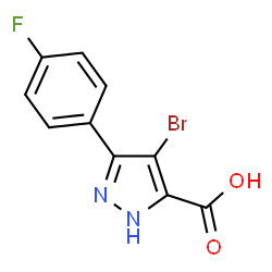 4-Bromo-3-(4-fluorophenyl)-1H-pyrazole-5-carboxylic acid结构式