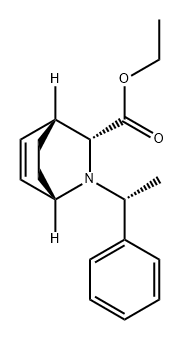 2-Azabicyclo[2.2.2]oct-5-ene-3-carboxylic acid, 2-[(1R)-1-phenylethyl]-, ethyl ester, (1S,3R,4R)-结构式