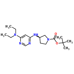 (R)-3-(6-Diethylamino-pyrimidin-4-ylamino)-pyrrolidine-1-carboxylic acid tert-butyl ester structure