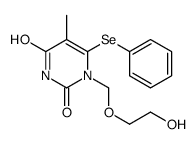 1-(2-hydroxyethoxymethyl)-5-methyl-6-phenylselanylpyrimidine-2,4-dione结构式