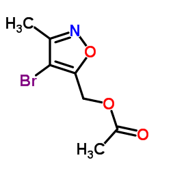 (4-bromo-3-methylisoxazol-5-yl)methyl acetate structure