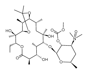 (9S)-9-dihydro-9,11-O-isopropylidene-5-O-(2-O-(methoxycarbonyl)-β-D-desosaminyl)erythronolide A N-oxide Structure