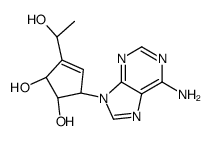 (1S,2R,5R)-5-(6-aminopurin-9-yl)-3-[(1S)-1-hydroxyethyl]cyclopent-3-ene-1,2-diol结构式