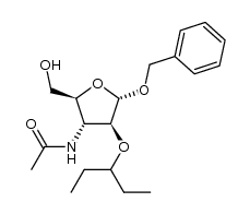 N-((2S,3R,4S,5S)-5-(benzyloxy)-2-(hydroxymethyl)-4-(pentan-3-yloxy)tetrahydrofuran-3-yl)acetamide Structure