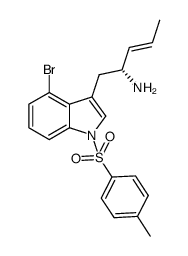 (R,E)-1-(4-bromo-1-tosyl-1H-indol-3-yl)pent-3-en-2-amine Structure