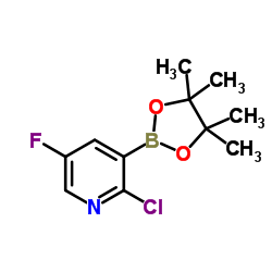 2-Chloro-5-fluoro-3-(4,4,5,5-tetramethyl-1,3,2-dioxaborolan-2-yl)pyridine structure