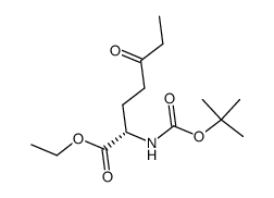 (2S)-tert-butoxycarbonylamino-5-oxo-heptanoic acid ethyl ester结构式