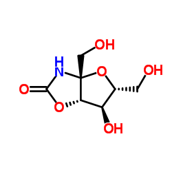 (3aR,5R,6R,6aS)-6-Hydroxy-3a,5-bis(hydroxymethyl)tetrahydrofuro[2,3-d][1,3]oxazol-2(3H)-one结构式