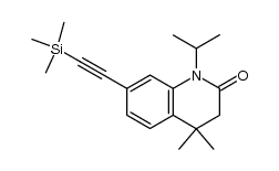 4,4-Dimethyl-2-oxo-1,2,3,4-tetrahydro-1-iso-propyl-7-[(trimethylsilyl)ethynyl]quinoline结构式
