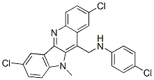 (4-chloro-phenyl)-(2,7-dichloro-10-methyl-10h-indolo[3,2-b]quinolin-11-yl)-methyl-amine结构式