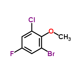 2-溴-6-氯-4-氟苯甲醚结构式