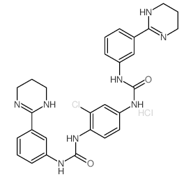Urea,N,N''-(2-chloro-1,4-phenylene)bis[N'-[3-(1,4,5,6-tetrahydro-2-pyrimidinyl)phenyl]-,dihydrochloride (9CI) structure