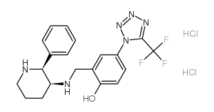 Phenol, 2-[[(2-phenyl-3-piperidinyl)amino]methyl]-4-[5-(trifluoromethyl)-1H-tetrazol-1-yl]-, dihydrochloride, (2S-cis)-结构式