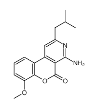 4-Amino-2-isobutyl-7-methoxy-5H-[1]benzopyrano[3,4-c]pyridin-5-one结构式