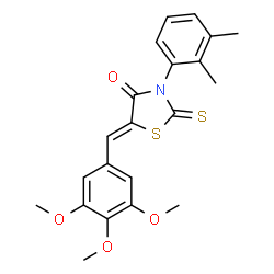 (Z)-3-(2,3-dimethylphenyl)-2-thioxo-5-(3,4,5-trimethoxybenzylidene)thiazolidin-4-one结构式