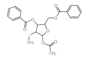 Ribofuranose,2-S-methyl-2-thio-, 1-acetate 3,5-dibenzoate, b-D- (8CI) Structure