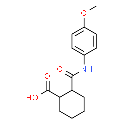 2-(((4-methoxyphenyl)amino)carbonyl)cyclohexanecarboxylic acid structure