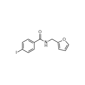 N-(呋喃-2-基甲基)-4-碘代苯甲酰胺结构式