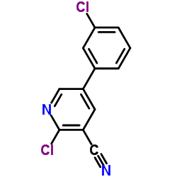 2-Chloro-5-(3-chlorophenyl)nicotinonitrile Structure