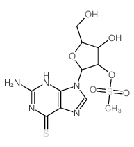 6H-Purine-6-thione,2-amino-1,9-dihydro-9-[2-O-(methylsulfonyl)-b-D-xylofuranosyl]-结构式
