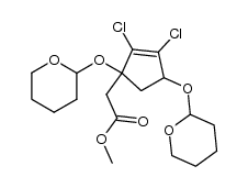 methyl 2,3-dichloro-1,4-bis(2-tetrahydropyranyloxy)-2-cyclopentenylacetate Structure
