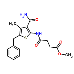 Methyl 4-[(5-benzyl-3-carbamoyl-4-methyl-2-thienyl)amino]-4-oxobutanoate Structure
