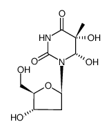 (-)-cis-(5R,6S)-5,6-dihydroxy-5,6-dihydrothymidine Structure