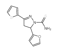 5-(2-呋喃基)-3-噻吩-2-基-4,5-二氢-1H-吡唑-1-硫代甲酰胺结构式