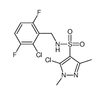 5-chloro-N-[(2-chloro-3,6-difluorophenyl)methyl]-1,3-dimethylpyrazole-4-sulfonamide结构式